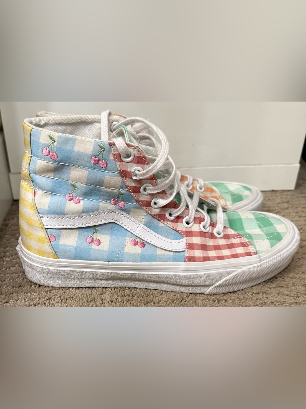 Vans Sk8-Hi Top Gingham Color Block Pastel